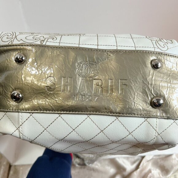 NWT Original by Sharif 1827 White Leather Handbag Convertible Backpack Silver - Picture 6 of 13